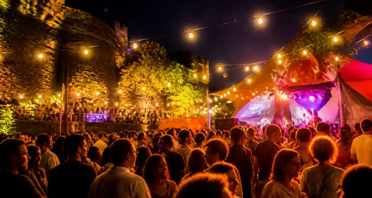 Festival et guirlandes de fete a Angers