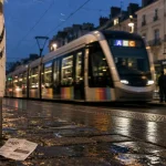 Trams Angers : trois lignes, tramway dans une rue angevine