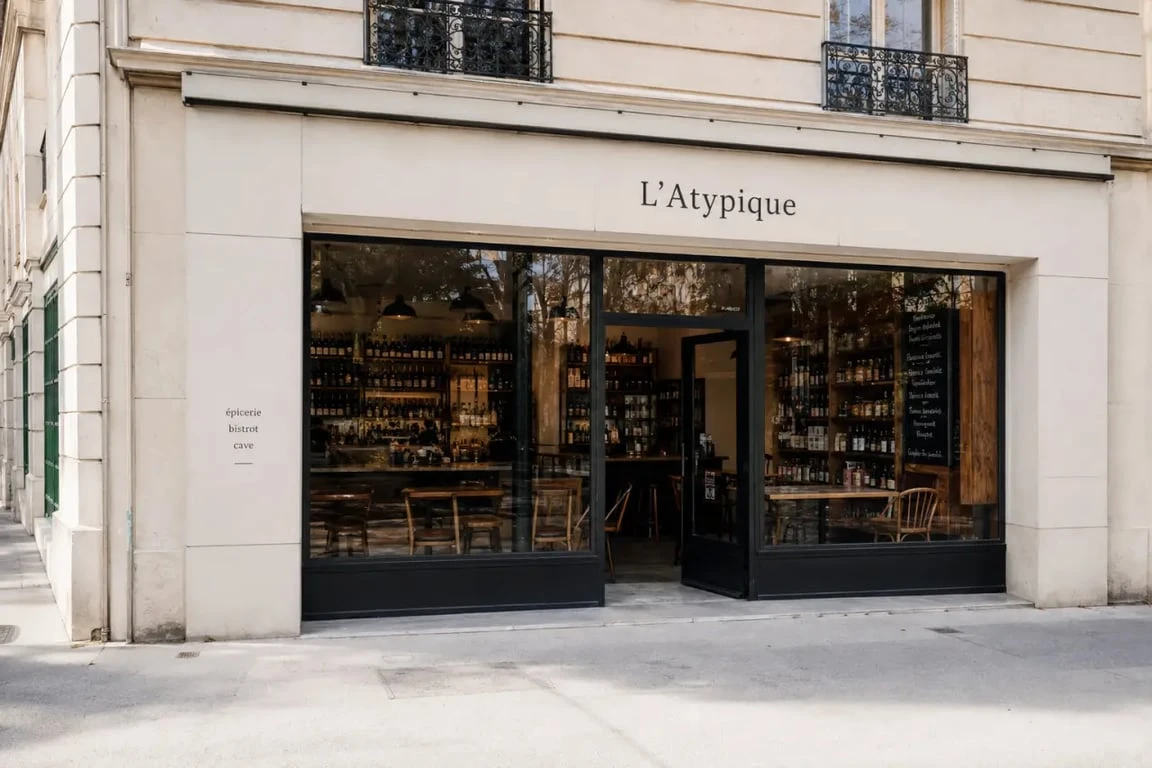 L atypique angers : vue extérieure éditoriale du commerce hybride à Angers
