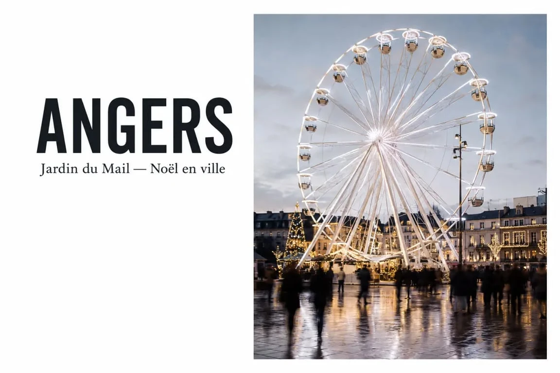 Grande roue Angers au Jardin du Mail avec les lumières de Noël