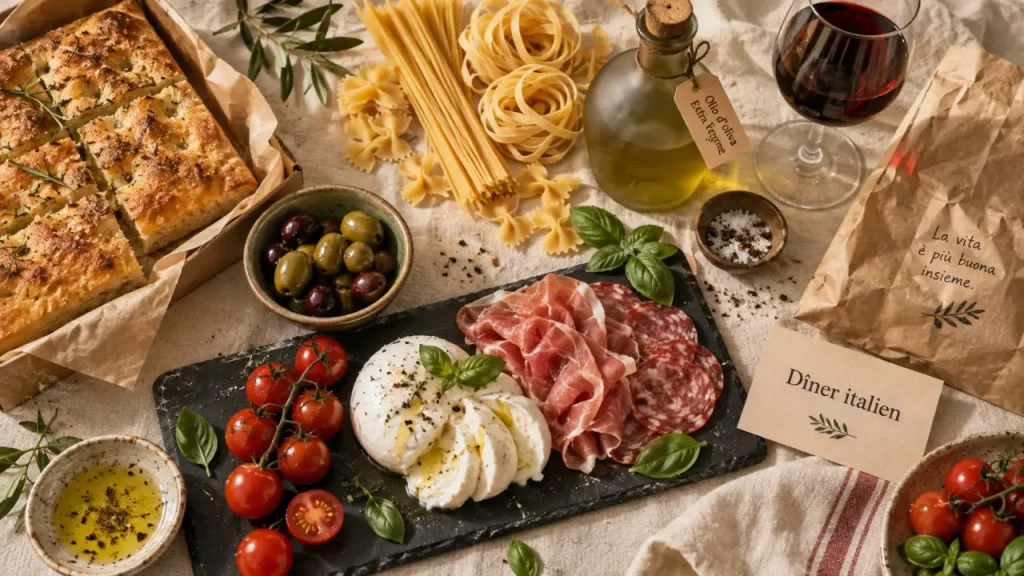 Épicerie italienne Angers : mozzarella, charcuterie, olives et pâtes