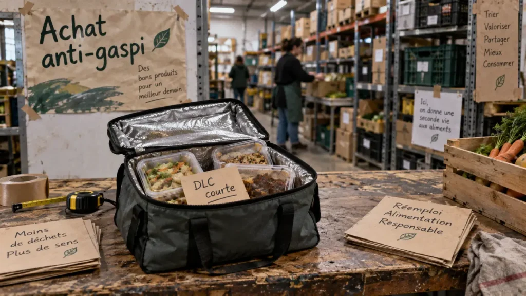 Magasin anti gaspillage Angers : sac isotherme DLC courte, vérifiez le stock