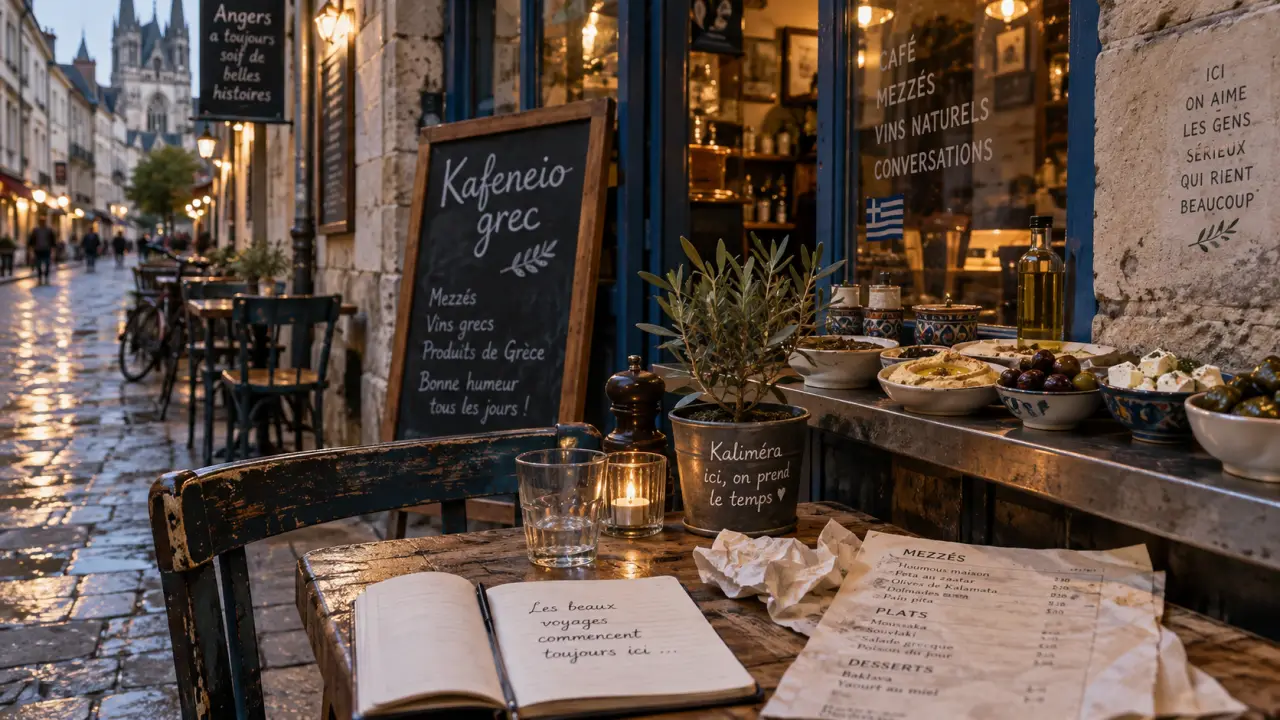 À Angers, le Poulet bicyclette devient le café-restaurant grec Kafeneio