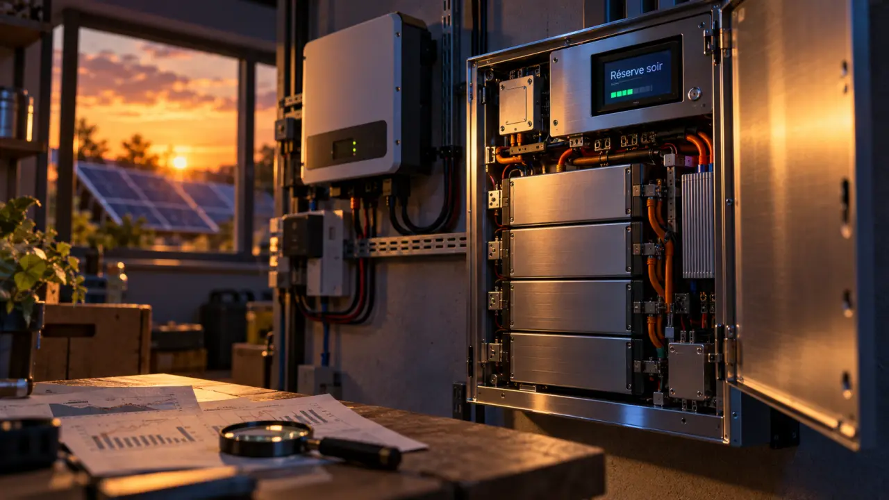Batterie de stockage solaire à Angers, réserve pour la soirée