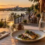 Restaurant bord de loire : vue Loire depuis une table