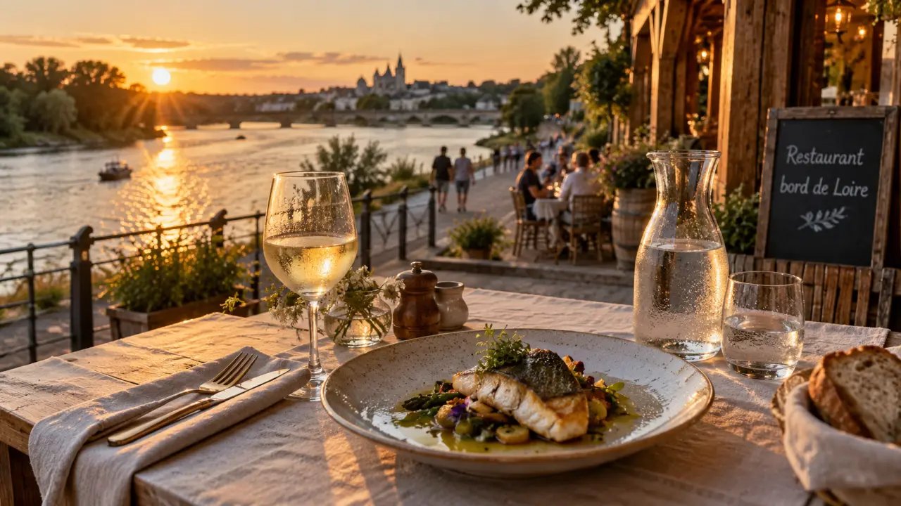 Restaurant bord de loire : vue Loire depuis une table
