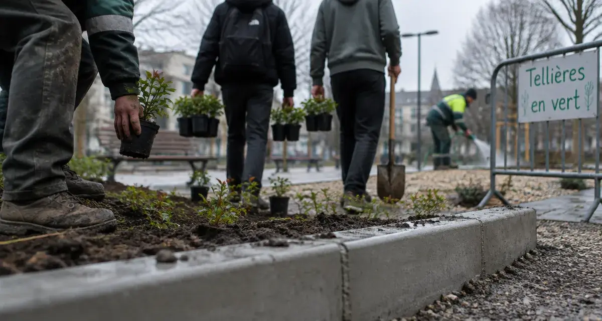 Trélazé : la place des Tellières se transforme en espace végétalisé
